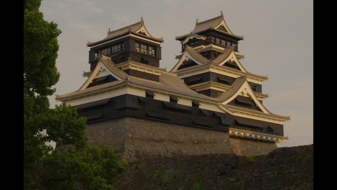 Kumamoto Castle at Sunset — A Walk Through the City and History [4K/60fps]