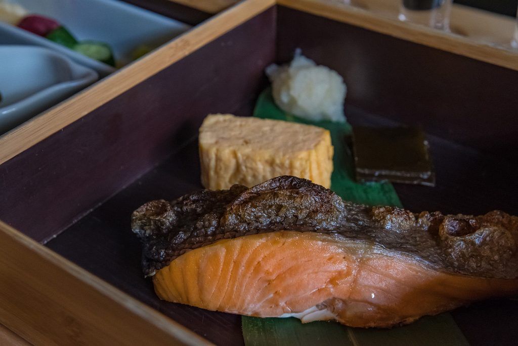 Japanese food for breakfast. Courtesy of Relais & Châteaux Senjuan 