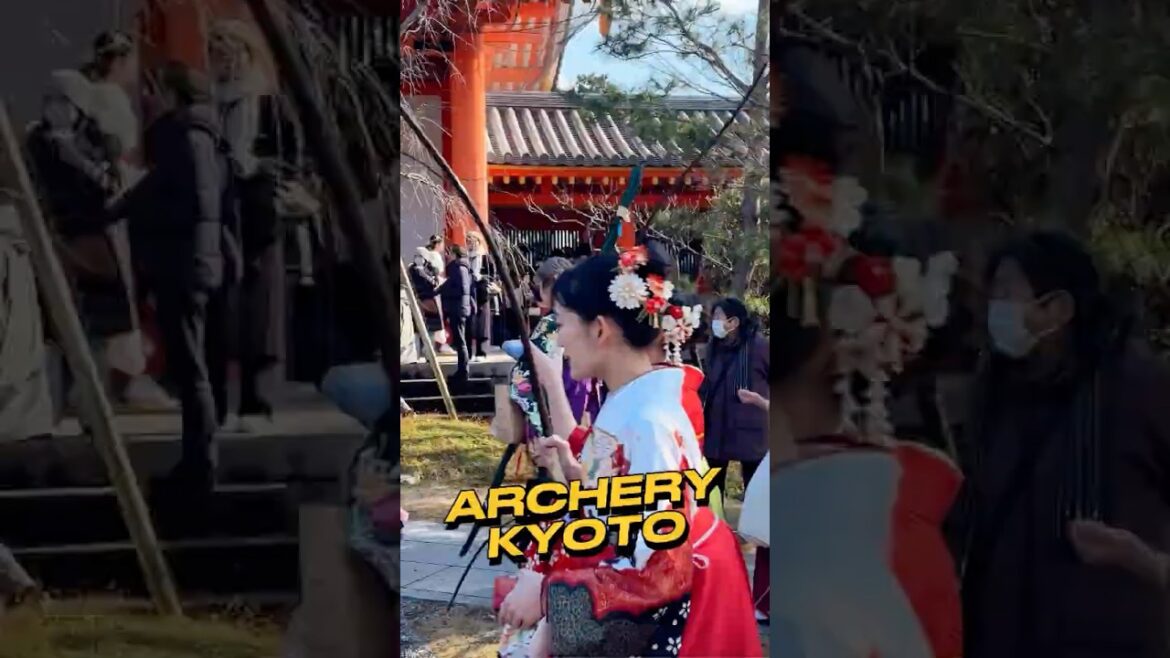 Archery at Sanjūsangen-dō in Kyoto City, Japan. #shortsviral #travel #japantravel #archery #kimono Archery at Sanjūsangen-dō in Kyoto City, Japan. #shortsviral #travel #japantravel #archery #kimono