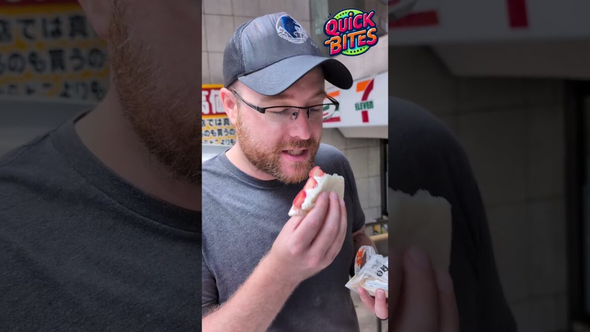 I finally tried it, Japan's most famous fruit sandwich #strawberrysando #japan #travel #quickbites