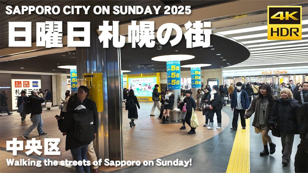 🇯🇵日曜日 札幌の街 春の散歩 2025 / 日本 北海道 札幌市 [4K HDR Binaural ASMR]