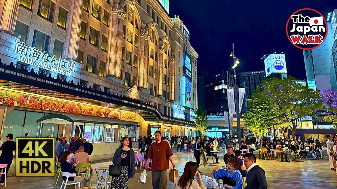 Namba: Osaka Nightlife, Street Food, and City Lights | Walking Tour | 4K | HDR