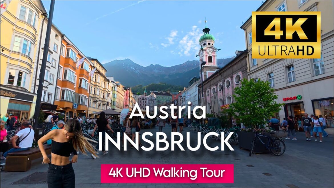 🇦🇹 Innsbruck, Austria in 4K 🇦🇹 | Stunning Walking Tour with Captions & Real Sounds [60fps Ultra HD]
