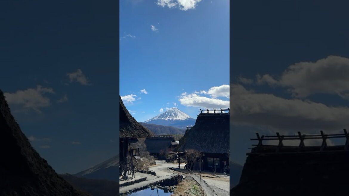 charming traditional village with stunning views of Mount Fuji 🗻 #mountfuji #japan