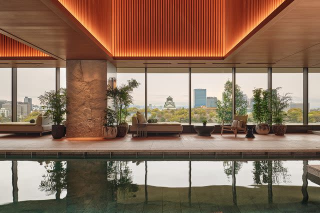 Georg Roske/Patina Osaka Panoramic views of Osaka and Osaka Castle from the indoor pool.