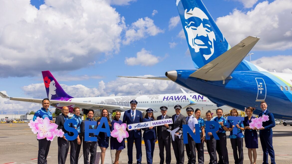 Alaska Airlines launches new era of widebody international flying in Seattle with daily nonstop service to Tokyo Narita operated by Hawaiian Airlines 