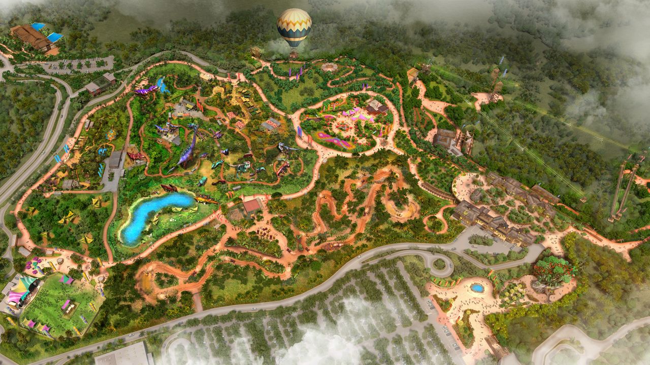 Artist’s rendering of Junglia Okinawa. (Courtesy Japan Entertainment; © Jiji)