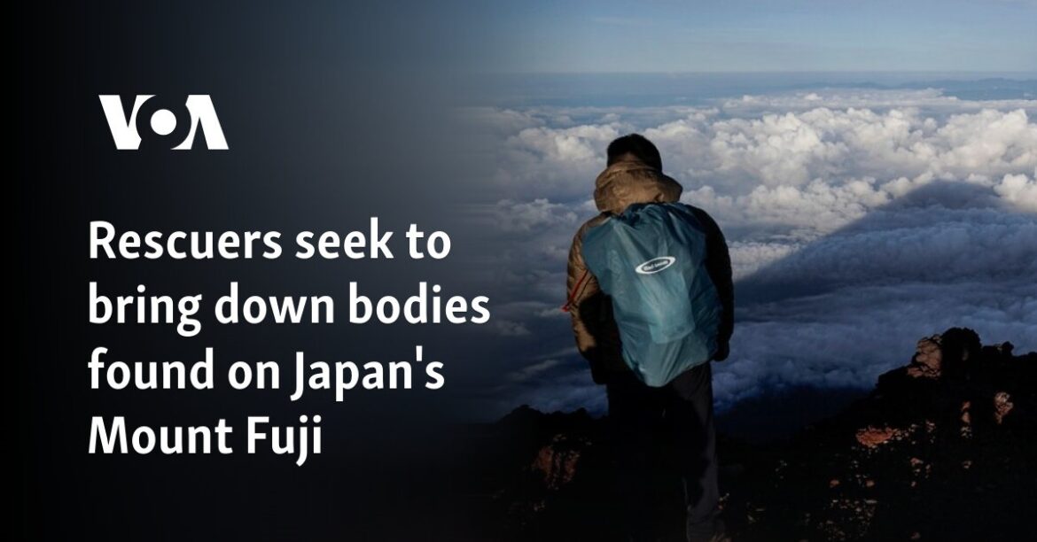 Rescuers seek to bring down bodies found on Japan's Mount Fuji