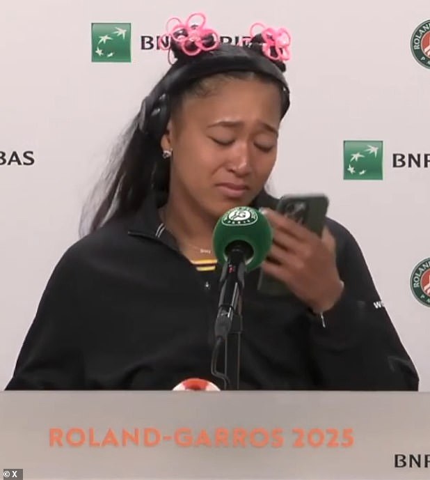 Osaka was emotional after her defeat to Paula Badosa in the first round of the French Open