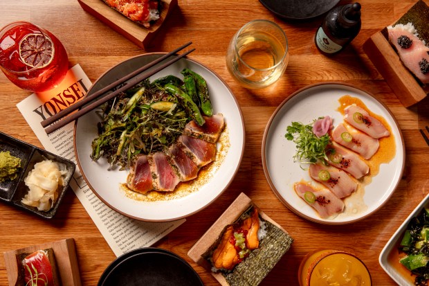 Yonsei Handrolls opened in May 2025 in Albany, Calif., serving upscale versions of handrolls and other Japanese fare. (Nicola Parisi)