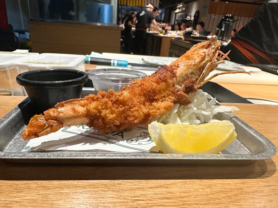 Jumbo Tiger Prawn Fry combines bouncy prawn covered with a crunchy crumb. — Picture by Lee Khang Yi