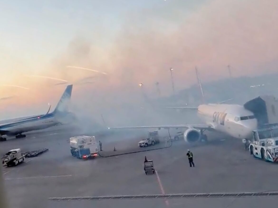 Boeing Plane Goes Up In Smoke at Naha Airport in Okinawa