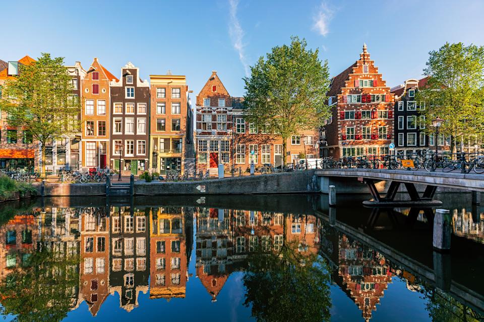 Along one of the many canals in Amsterdam, Netherlands.