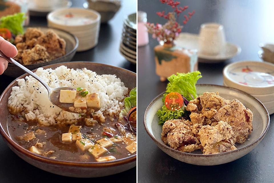 Mapo Tofu Rice (left) and Tori Karaage (right). — Pictures by CK Lim
