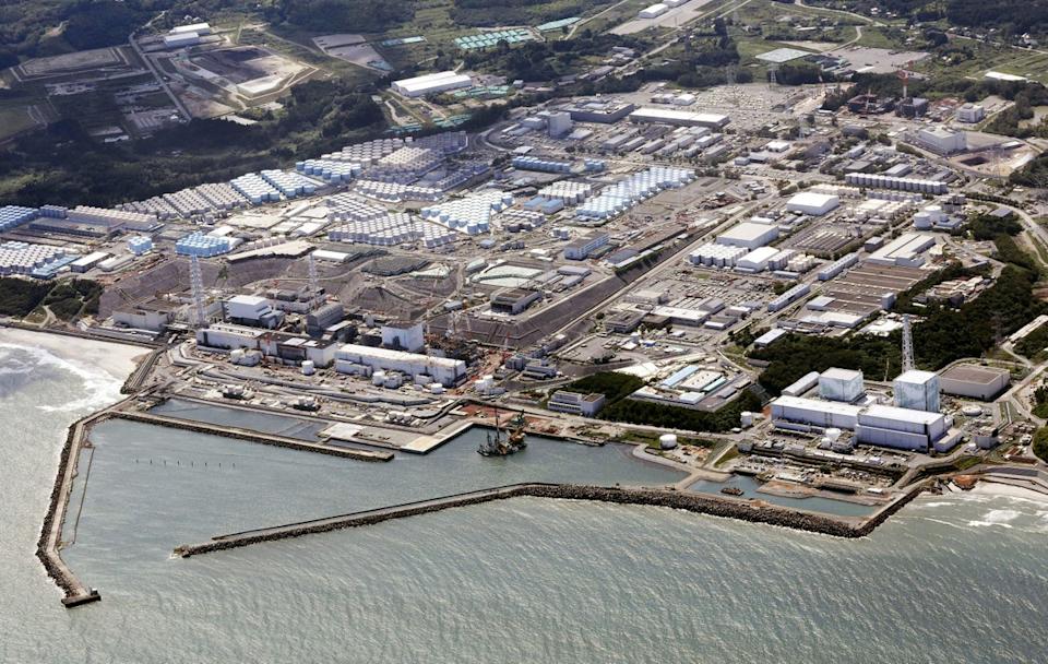 This aerial view shows the Fukushima Daiichi nuclear power plant in Fukushima, northern Japan