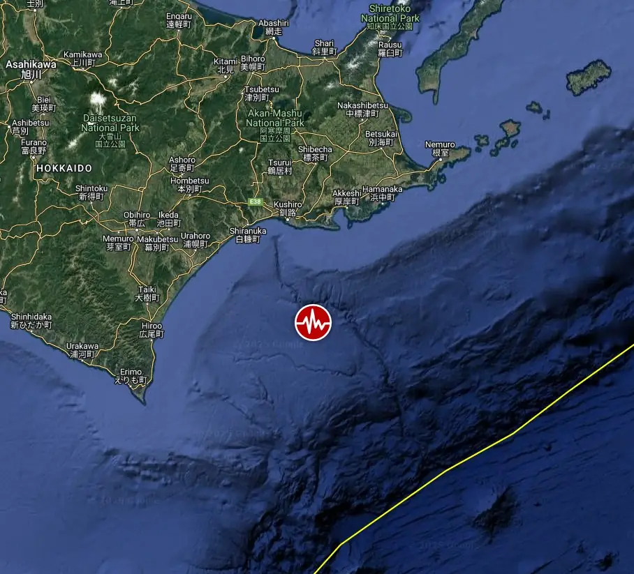 epicenter of m6.1 earthquake hokkaido japan on may 31 2025 close