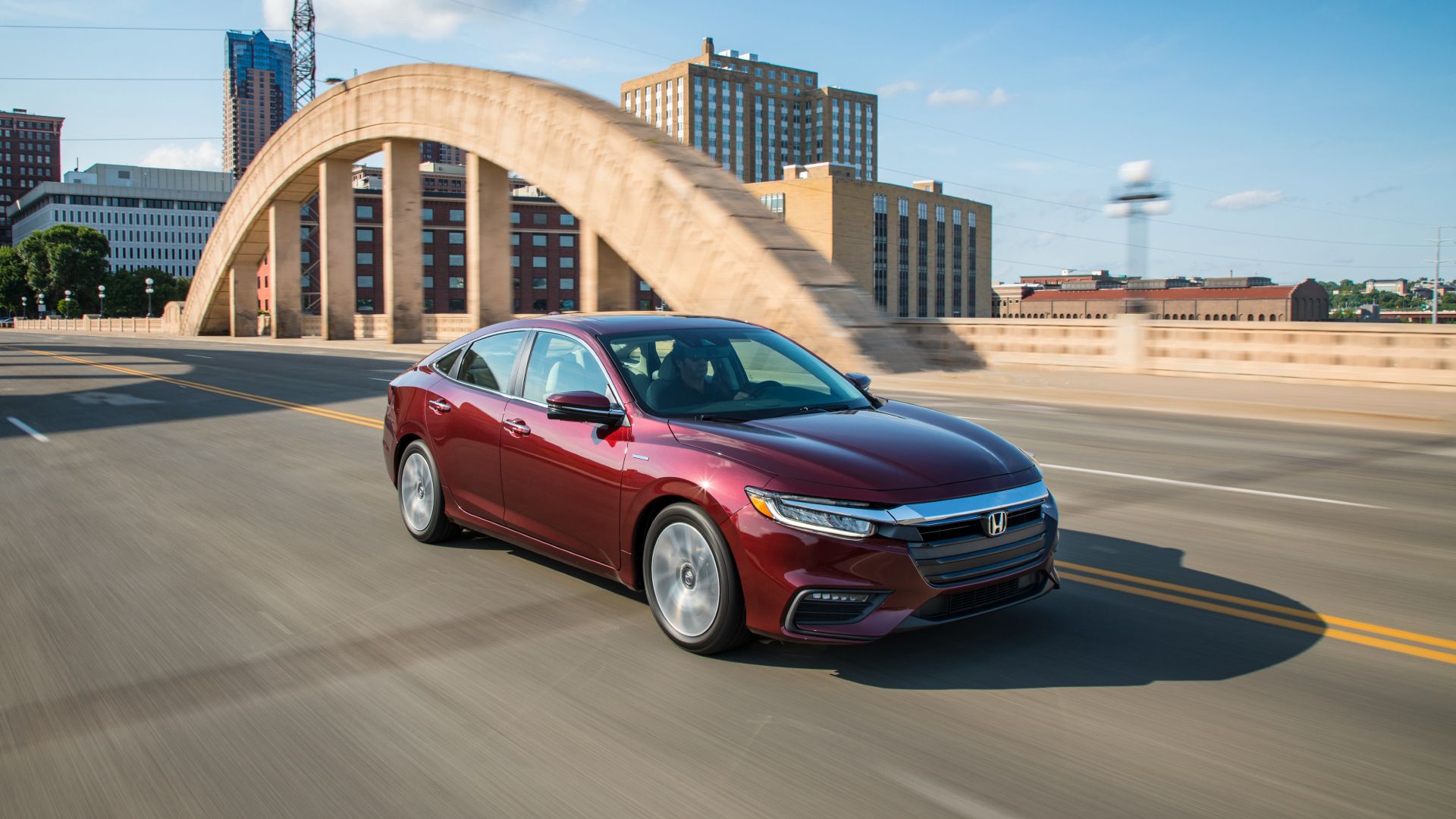 2019 Honda Insight Exterior Driving Down A Bridge