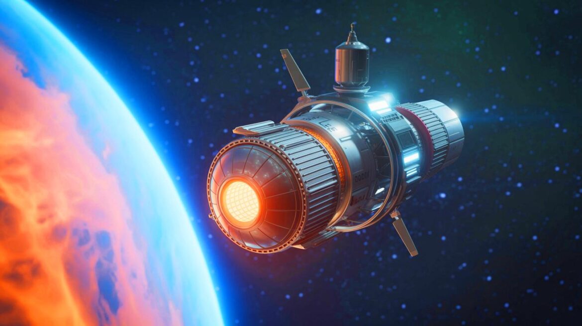 Illustration of an innovative nuclear battery for space exploration, designed to last over 100 years (AI-generated, unrealistic). Credit: Ideogram.