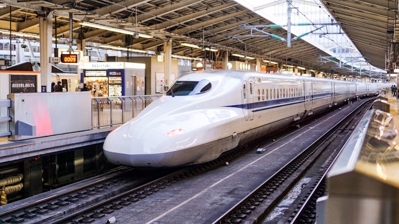 Shikansen train at station in Chiyoda City, Tokyo