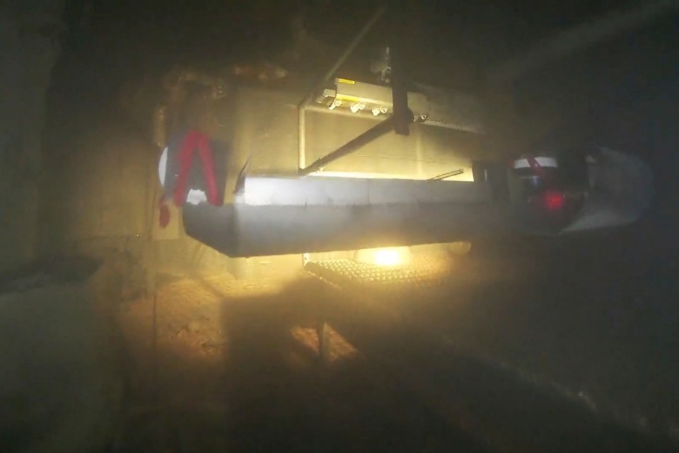 Drone footage of debris inside Fukushima Daiichi nuclear power plant reactor.