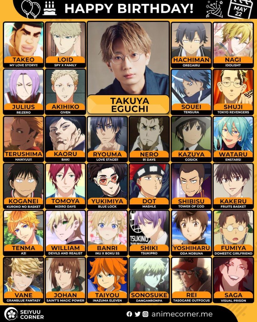 Happy 38th birthday Takuya Eguchi!