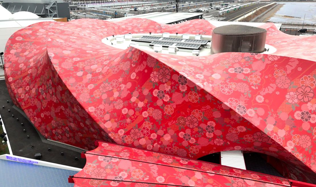 It took two years to weave enough fabric for the pavilion.