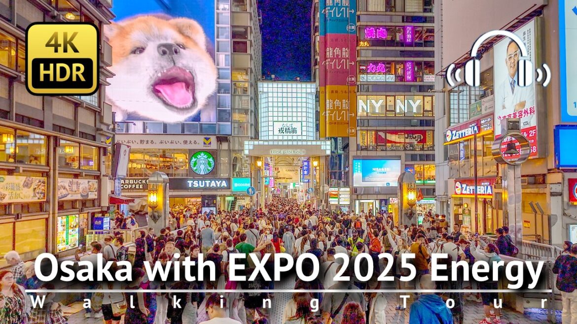 Crazy Weekday Night in Namba with Osaka Expo 2025 Energy! [4K/HDR/Binaural]