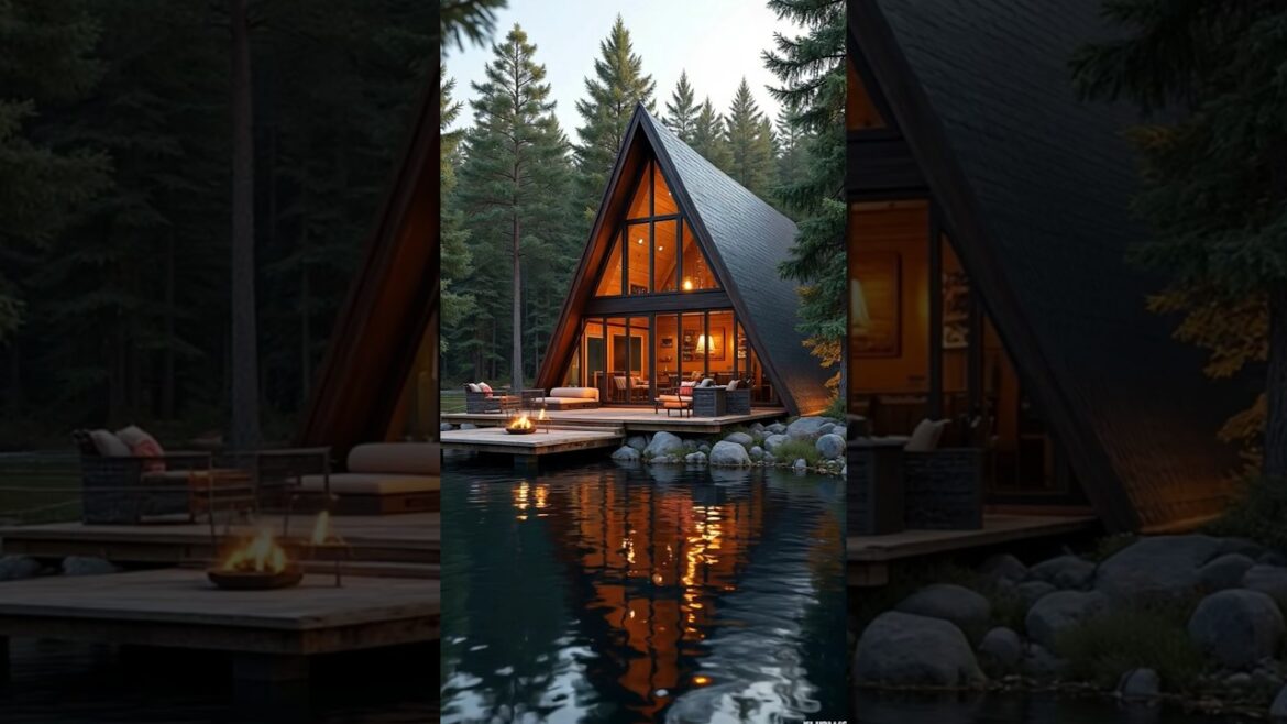 Ultimate Cozy Cabin Interior! 😍 Must-See Lakeside A-Frame Tour 🏡