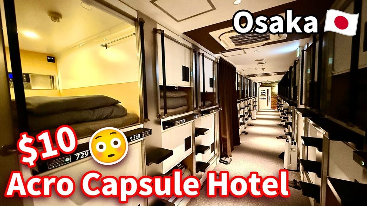 Only $10? I Stayed at a Super Cheap Capsule Hotel in Namba, Osaka | Acro Capsule Hotel