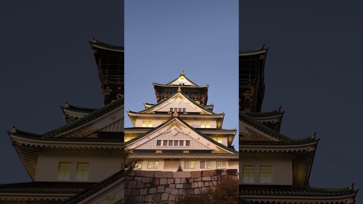 You NEED to see Osaka Castle at DUSK 🇯🇵 #osaka #japan #shorts