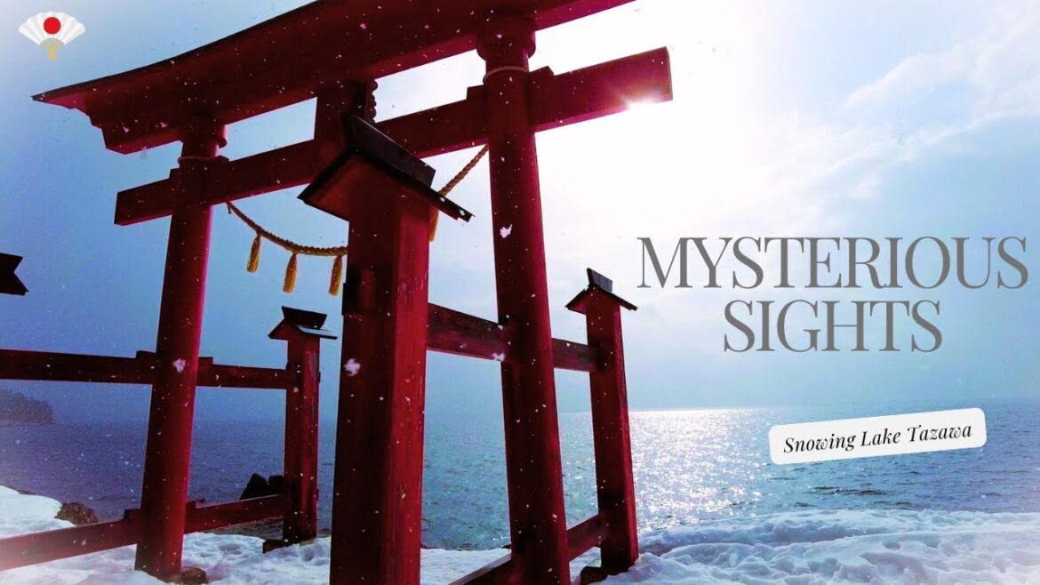 【Vlog: Akita 】A lake with a vermilion torii gate and a golden statue of Tatsuko 【Vlog: Akita 】A lake with a vermilion torii gate and a golden statue of Tatsuko