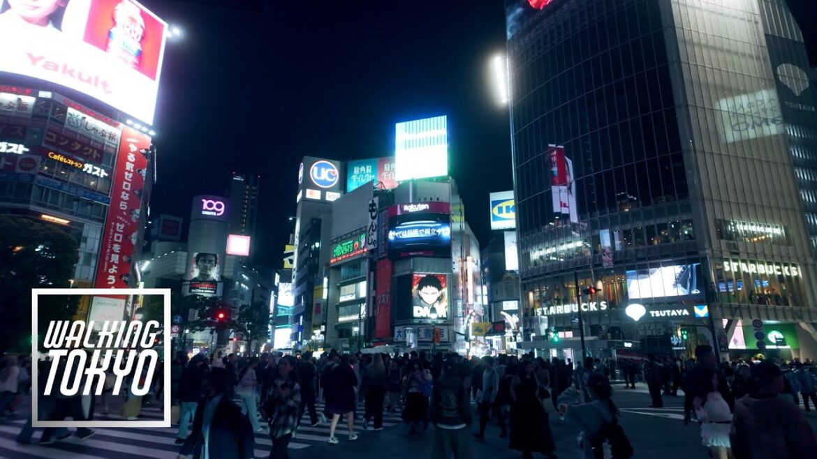 Walking Tokyo – Night Walk from Roppongi Hills to Shibuya Crossing | Tokyo 4K HDR Cinematic Tour
