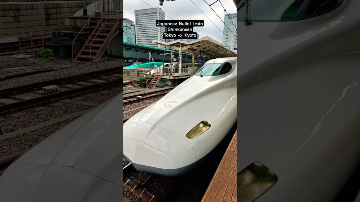 Riding the Japanese Shinkansen bullet train from Tokyo to Kyoto #japan #travel #bullettrains #tokyo
