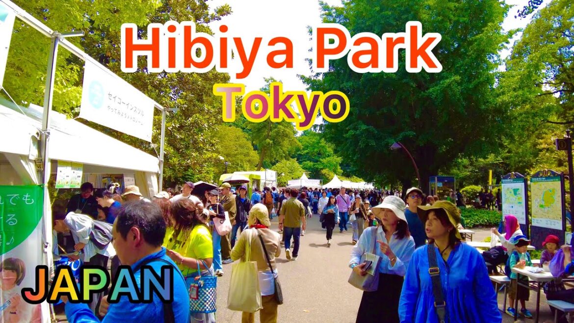 [4K] Walking Tour around Hibiya Park and Ginza. Tokyo, Japan.