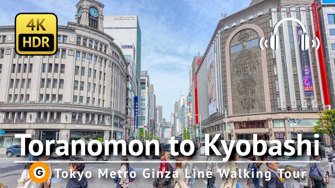 Ginza Line Walking Tour – Part 3: Toranomon to Kyobashi [4K/HDR/Binaural]