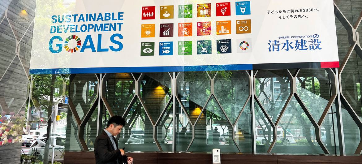 The SDGs are frequently promoted by the private sector in Japan, in this case in Tokyo. the capital city.