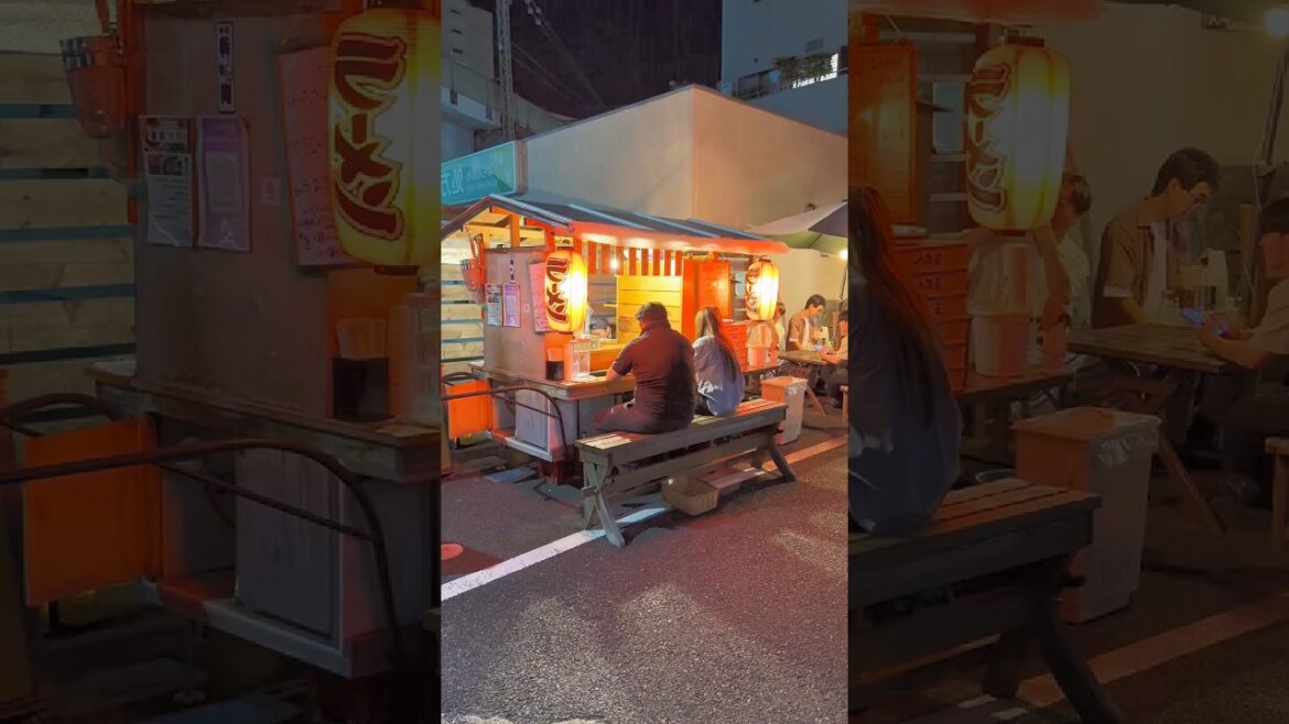 Japan Street Food Spicy Ramen Stall in Tokyo Japan Street Food Spicy Ramen Stall in Tokyo