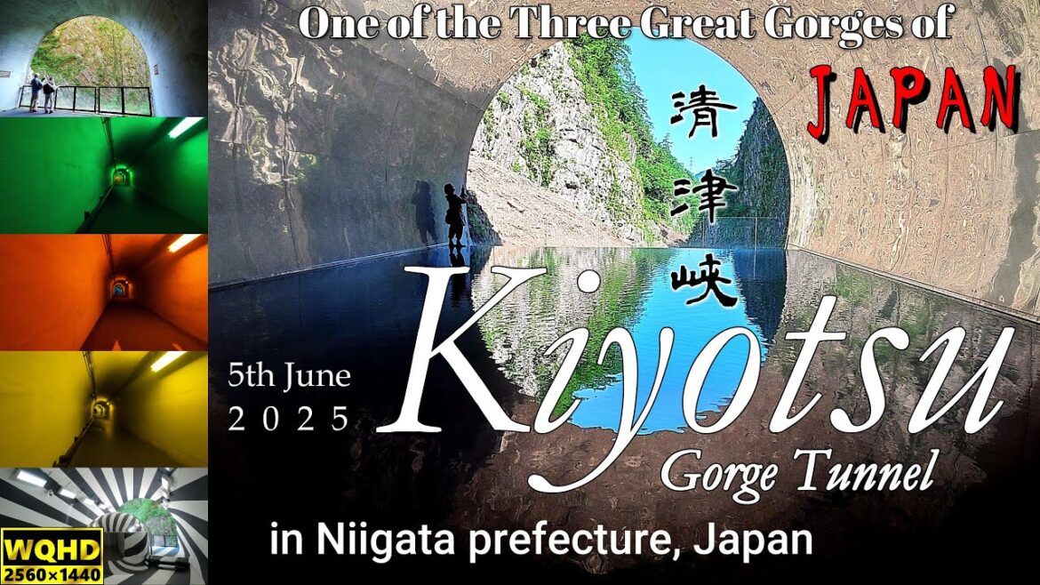 Kiyotsu Gorge Tunnel in Niigata prefecture, Japan ( Kiyotsukyo Gorge, Panorama Station, Periscope )