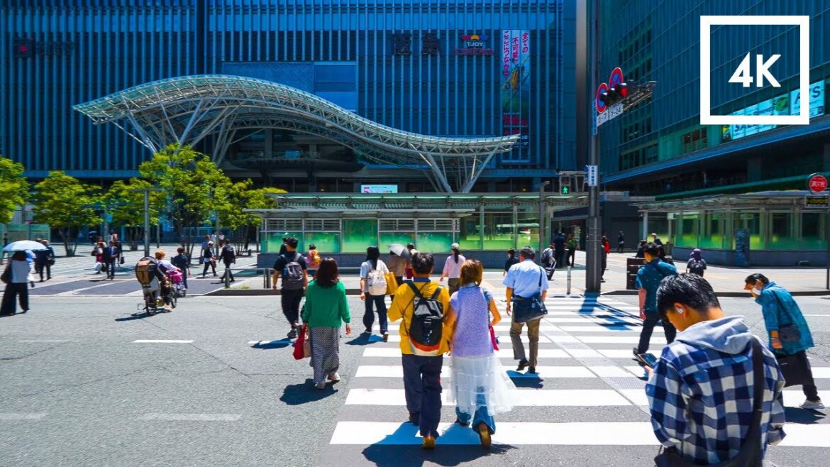 Japan – 1-Hour Walking Tour through the Canal City Area Starting from Hakata Station / 4K Japan - 1-Hour Walking Tour through the Canal City Area Starting from Hakata Station / 4K
