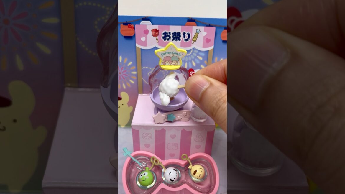 Hello Kitty and Sanrio Characters Kawaii Festival Re-ment Cotton Candy Machine #shorts