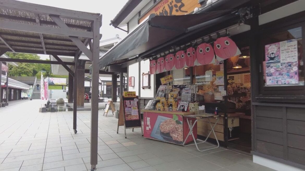 Japan, Kumamoto, walking in Sakuranobaba Josaien