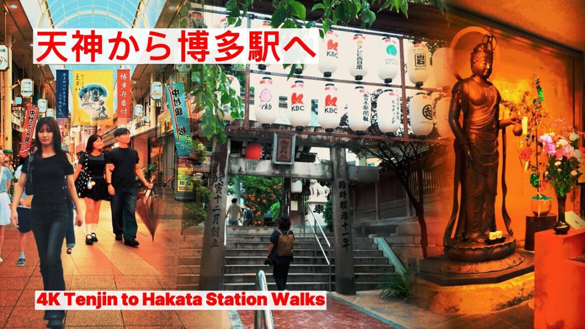 【4K】Walking Tour from Tenjin to Hakata Station | Fukuoka Art, Culture & Street Life|Fukuoka Japan 【4K】Walking Tour from Tenjin to Hakata Station | Fukuoka Art, Culture & Street Life|Fukuoka Japan