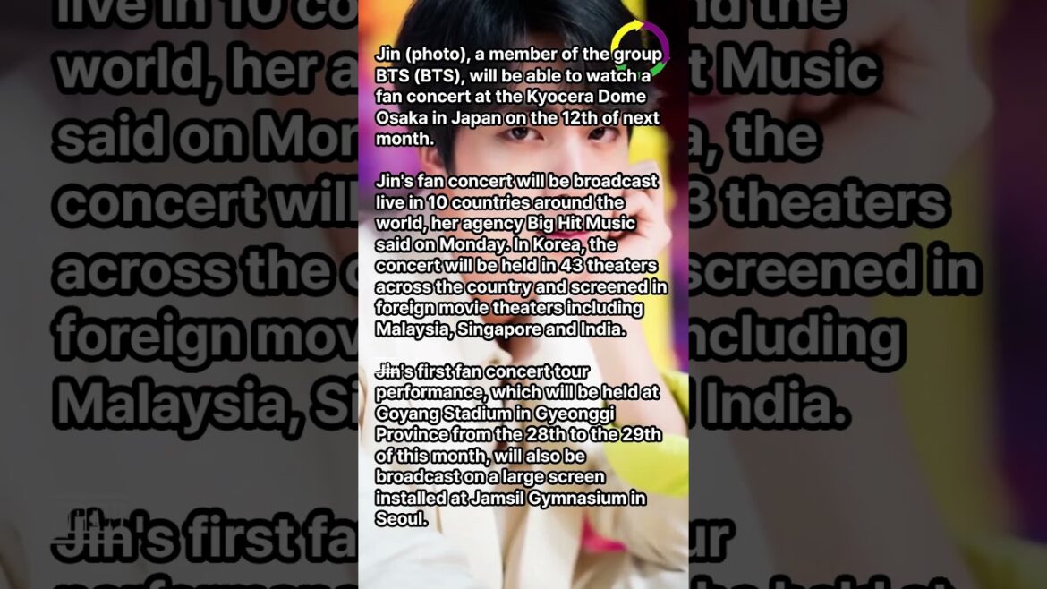 Jin of BTS Is Back — Live in Cinemas Worldwide! Jin of BTS Is Back — Live in Cinemas Worldwide!