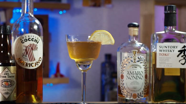 A Toki Americano surrounded by its ingredients