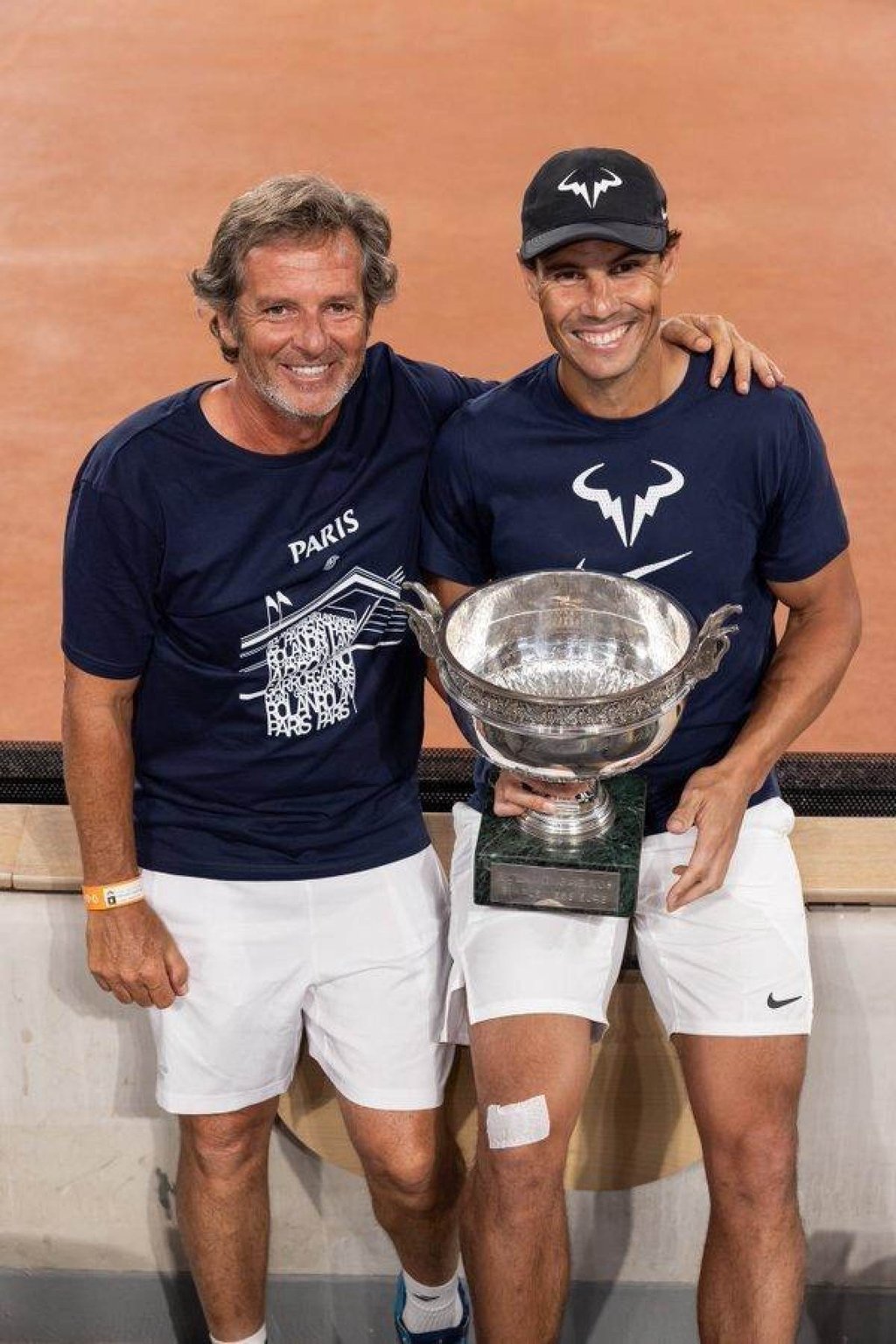 Rafael Nadal with Franciso Roig after one of his French Open wins. Photo: Handout