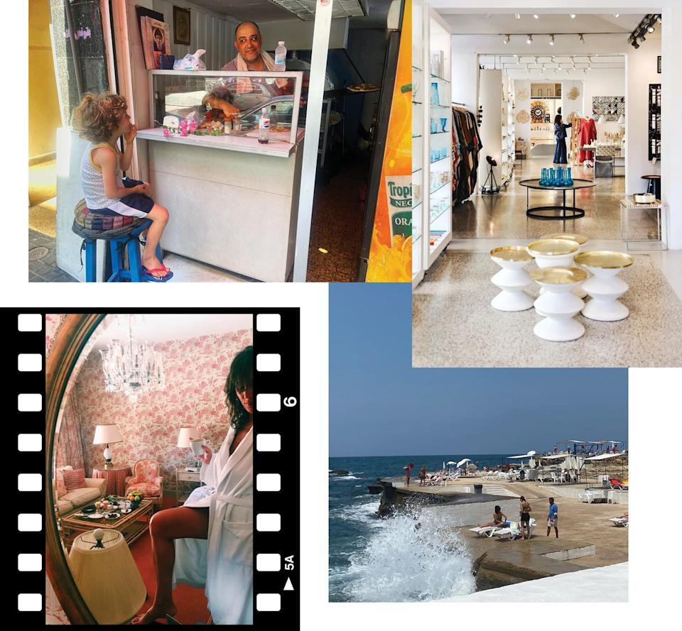 a collection of four distinct images showcasing everyday life and scenery
