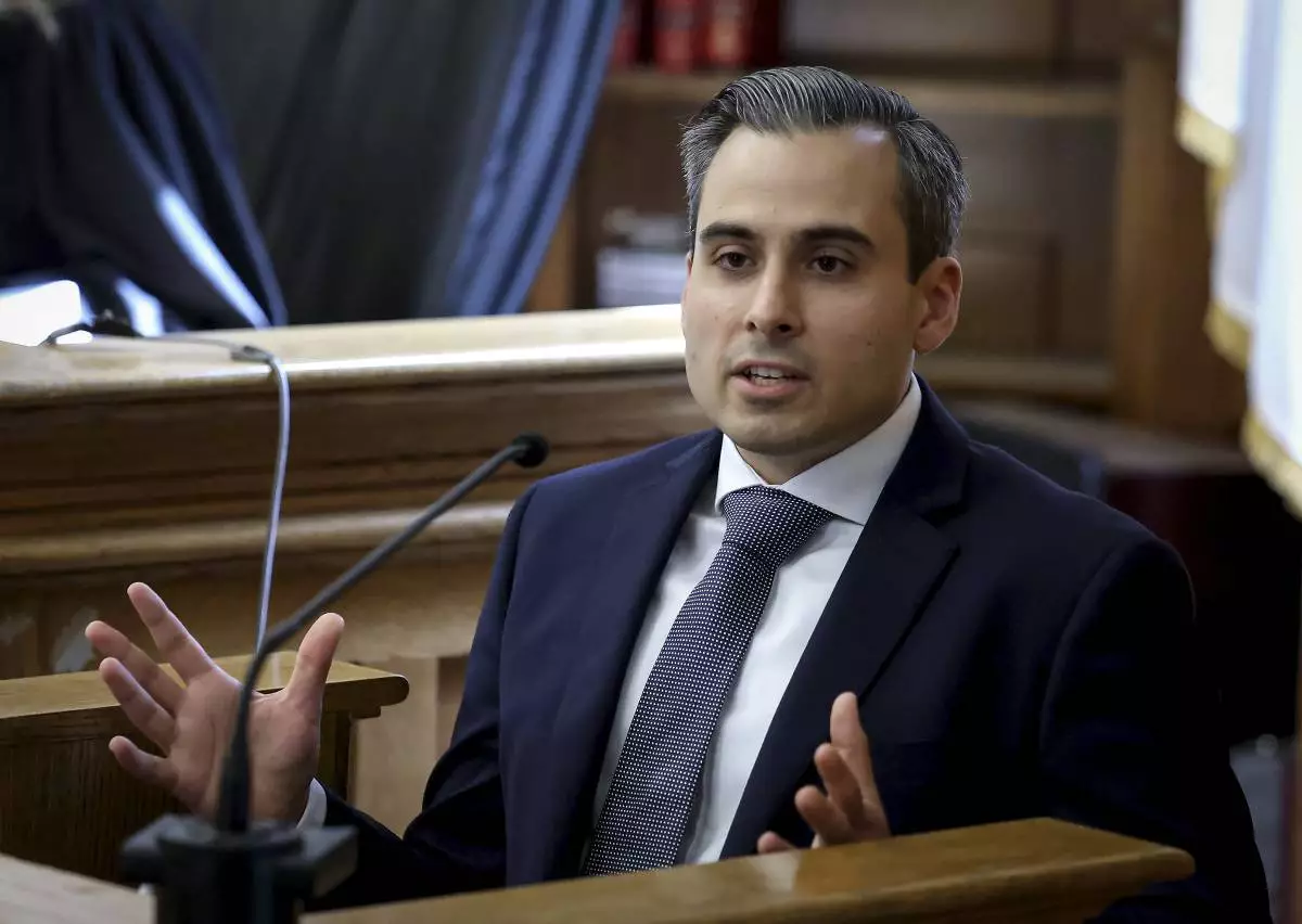 Accident reconstruction analyst Matthew DiSogra testifies during Karen Read's murder trial in Norfolk Superior Court in Dedham, Mass., Friday, May 30, 2025. (Mark Stockwell/The Sun Chronicle via AP, Pool)