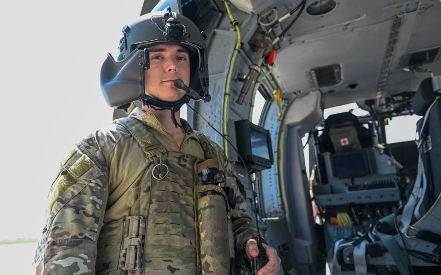 U.S. Air Force Senior Airman Caleb Partain poses for a photo.