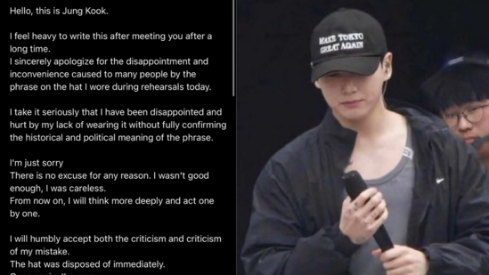 BTS member Jungkook’s ‘Make Tokyo Great Again’ hat has sparked controversy.(X)