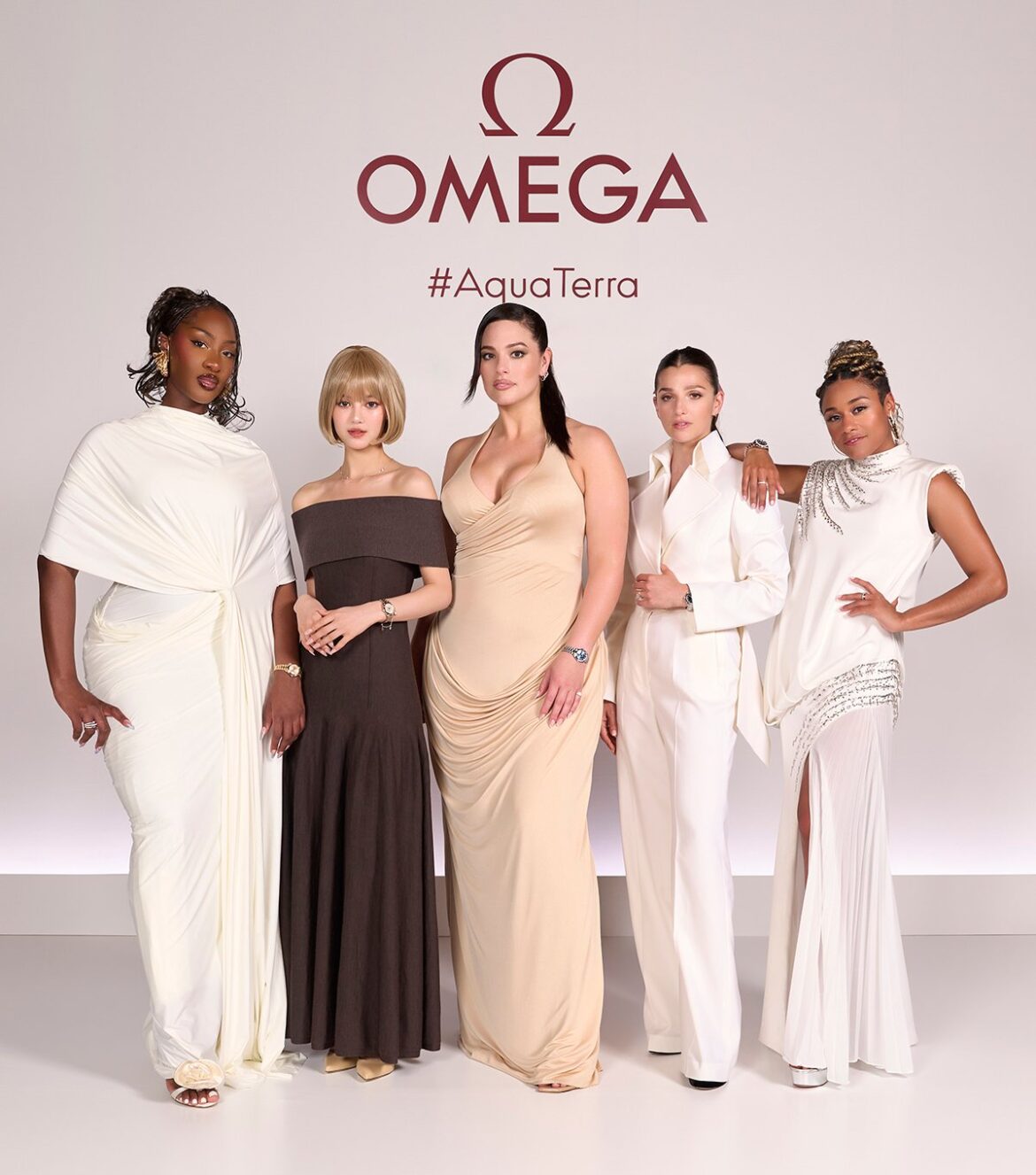 OMEGA Reveals Aqua Terra 30 mm Collection unveiling with Tems, Danielle Marsh, Ashley Graham, Marisa Abela and, Ariana DeBose